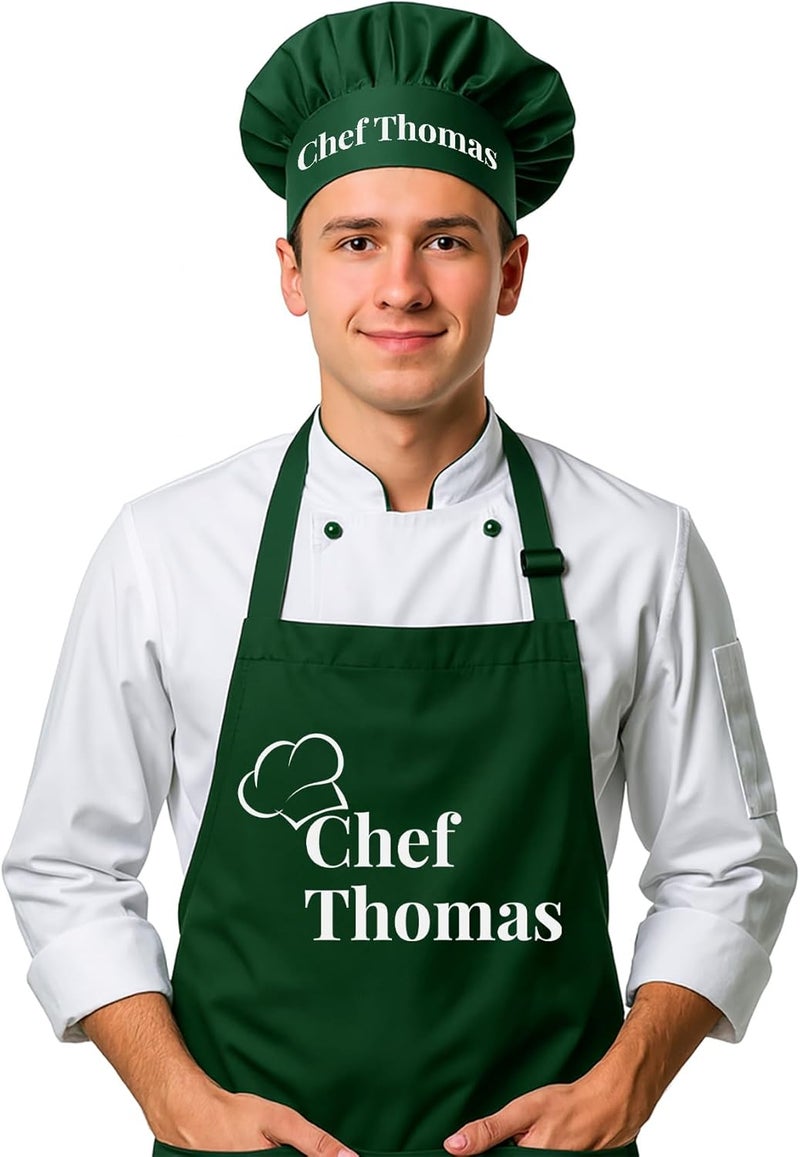Handmade Chef Apron with Custom Name, Personalized Gifts for Men, Gifts for Women, Aprons for Women with Pockets, Valentines Day Gifts, Father's Day Gifts, Christmas Gifts, Anniversary, Mother's Day Gifts - Image 3